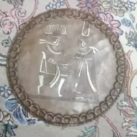 سینی مسی دولایه حکاکی شده و نقره کوب