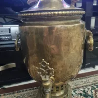 سماور ذغالی طلایی با مهر ویکتور
