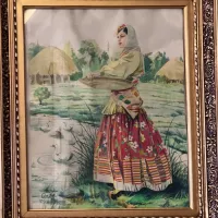تابلو نقاشی «دختر بختيارى» يكى از آثار برجسته و فاخر استاد محمد تجويدى